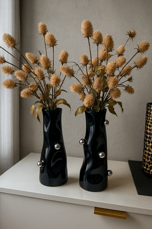 Irregular Flower Vase Black in Pakistan – Imported Ceramic