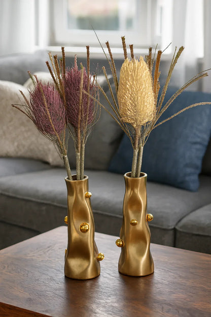 Irregular Flower Vase Gold in Pakistan – Imported Ceramic