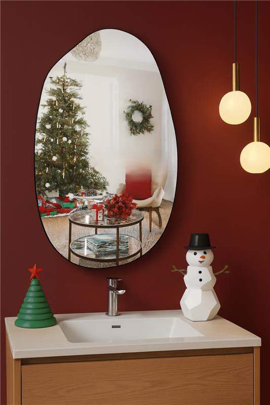 Irregular Mirror WV2 in Pakistan – 35x23 Metallic Frame