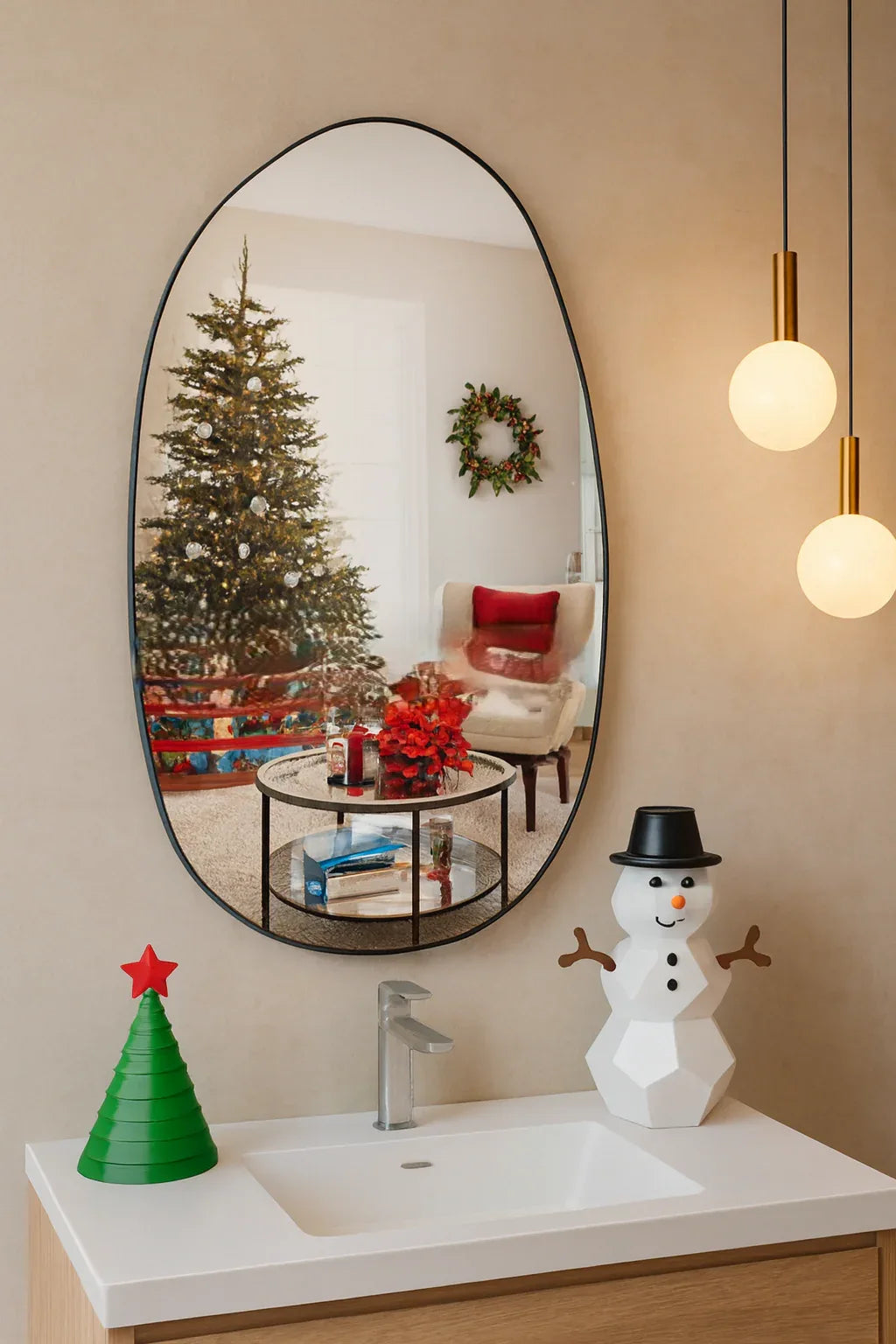 Irregular Mirror WV2 in Pakistan – 35x23 Metallic Frame