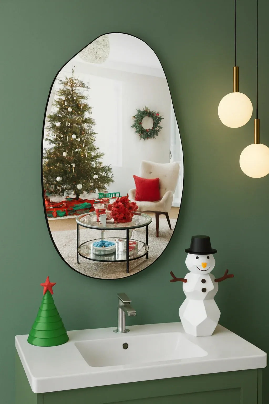 Irregular Mirror WV2 in Pakistan – 35x23 Metallic Frame