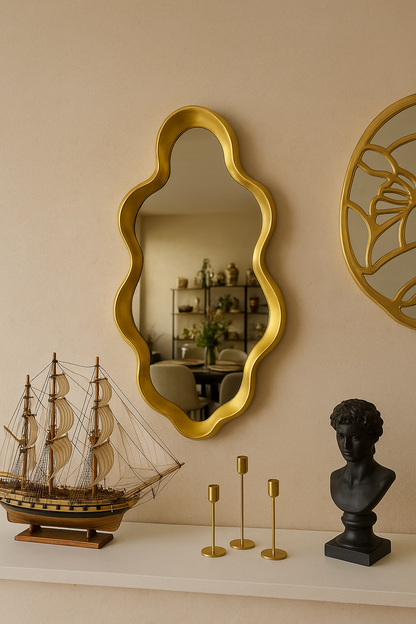 Irregular Mirror WV7 in Pakistan – Metallic Frame Wall Mirror