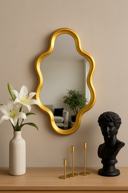 Irregular Mirror WV7 in Pakistan – Metallic Frame Wall Mirror
