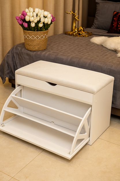 Isabell Shoe Rack – Compact MDF Shoe Cabinet | Modern Footwear Organizer