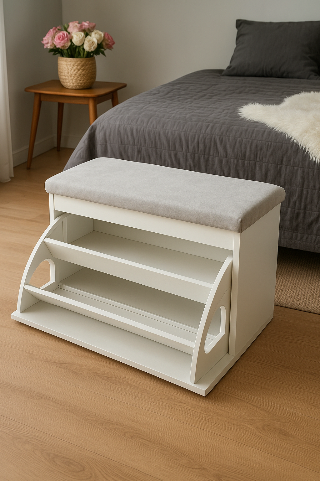Isabell Shoe Rack – Compact MDF Shoe Cabinet | Modern Footwear Organizer