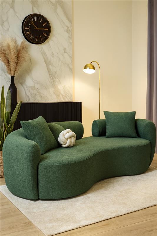Isle Bouclé Curved Sofa in Pakistan – 3 Seater Sofa