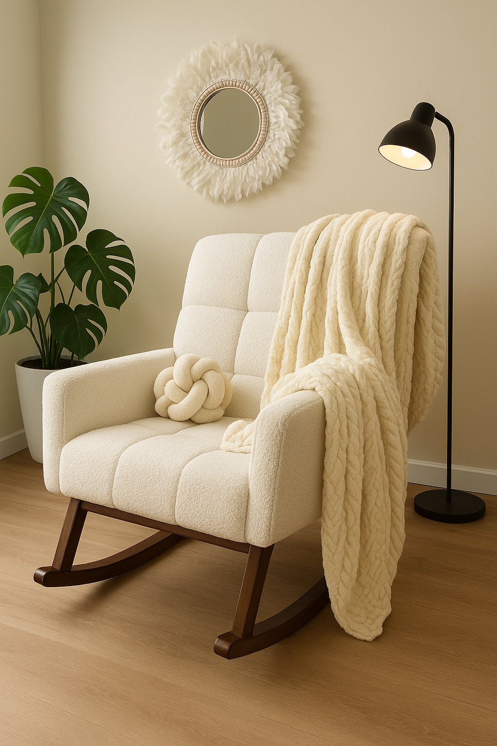 James Rocking Chair – Off White Boucle in Pakistan
