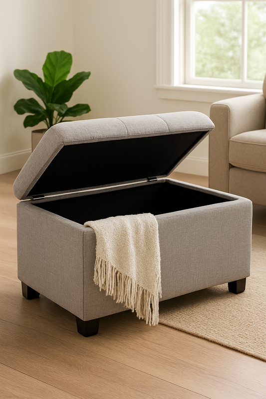 Jane Puffy Storage Coffee Table – Fabric Ottoman Table