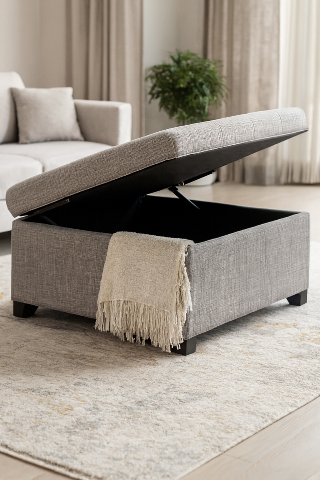 Jane Puffy Storage Coffee Table | Fabric Storage Table