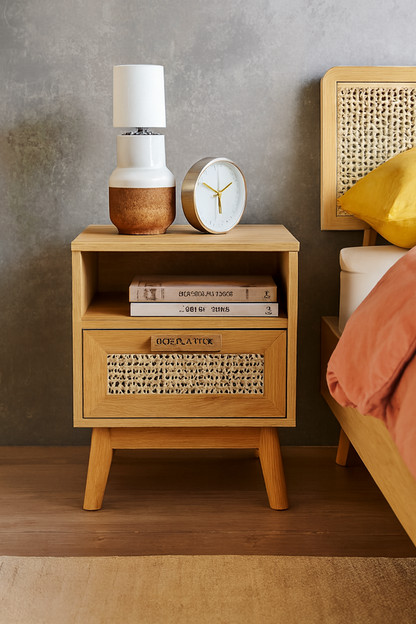 Java Bedside Table – 45×40×55 cm Modern MDF Design
