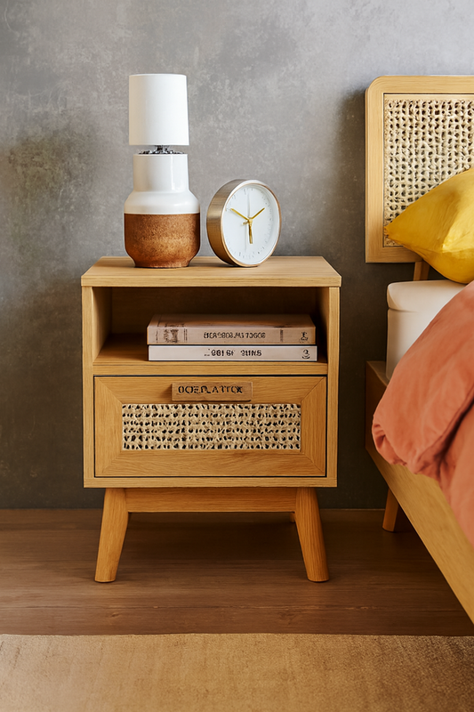 Java Bedside Table – 45×40×55 cm Modern MDF Design