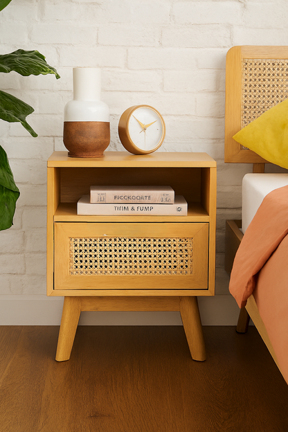 Java Bedside Table – 45×40×55 cm Modern MDF Design