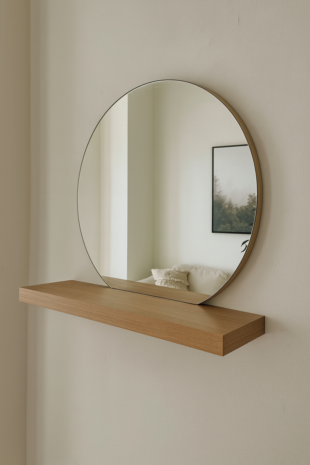 Jesper Mirror in Pakistan – 2ft MDF Wall Mirror with Shelf