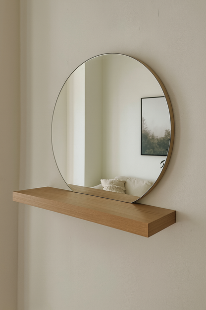 Jesper Mirror in Pakistan – 2ft MDF Wall Mirror with Shelf