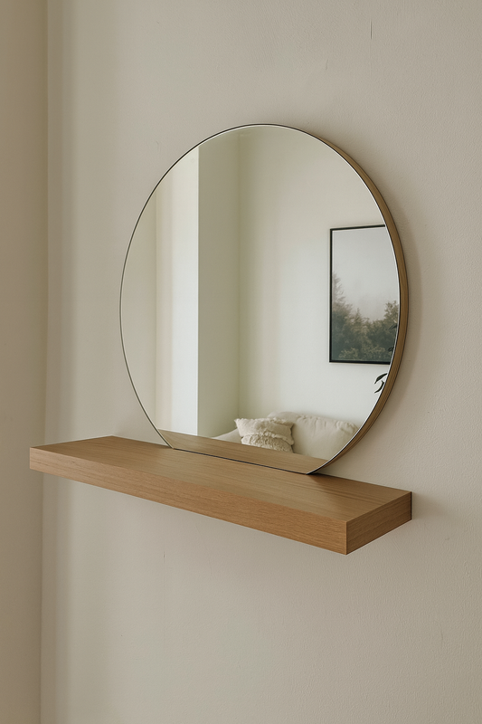 Jesper Mirror in Pakistan – 2ft MDF Wall Mirror with Shelf