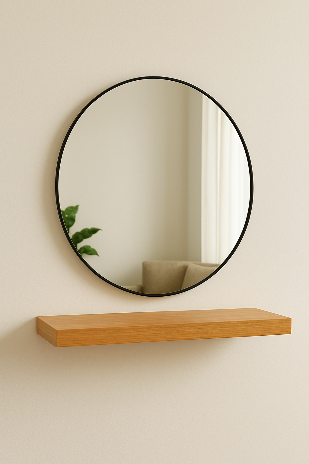 Jesper Mirror in Pakistan – 2ft MDF Wall Mirror with Shelf