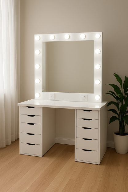 Jessy Mirror Console – Modern Luxury Console with 36” Round Mirror