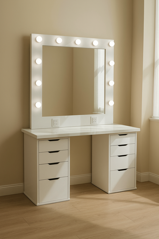 Jessy Mirror Console – Modern Luxury Console with 36” Round Mirror