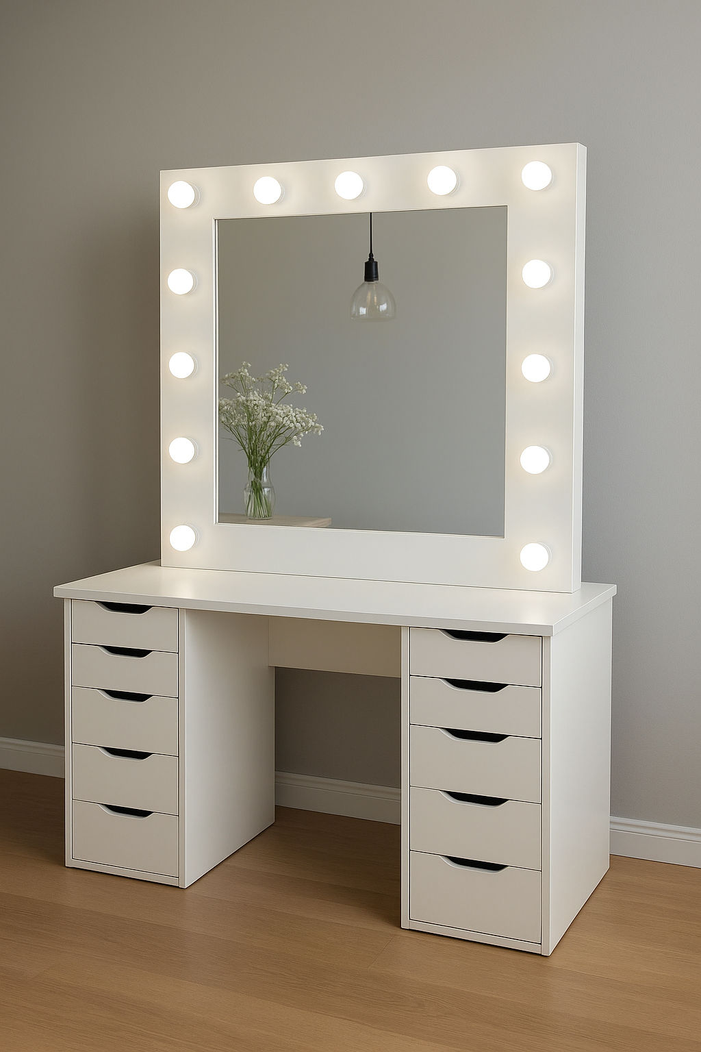 Jessy Mirror Console – Modern Luxury Console with 36” Round Mirror