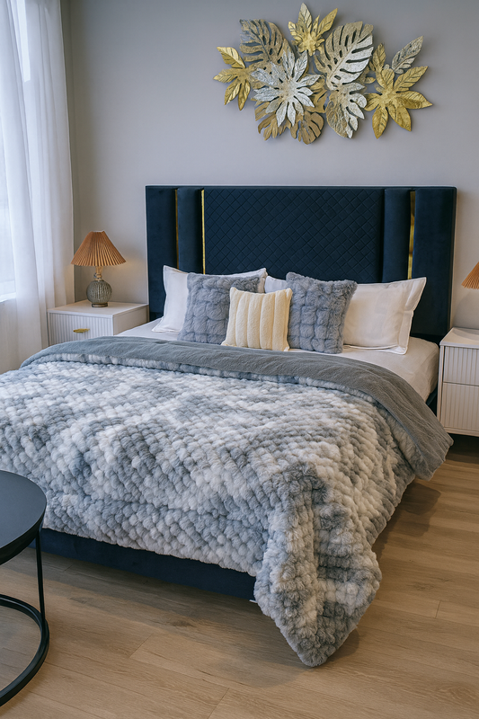 Joe Double Bed Grey in Pakistan – Wooden King Size Bed