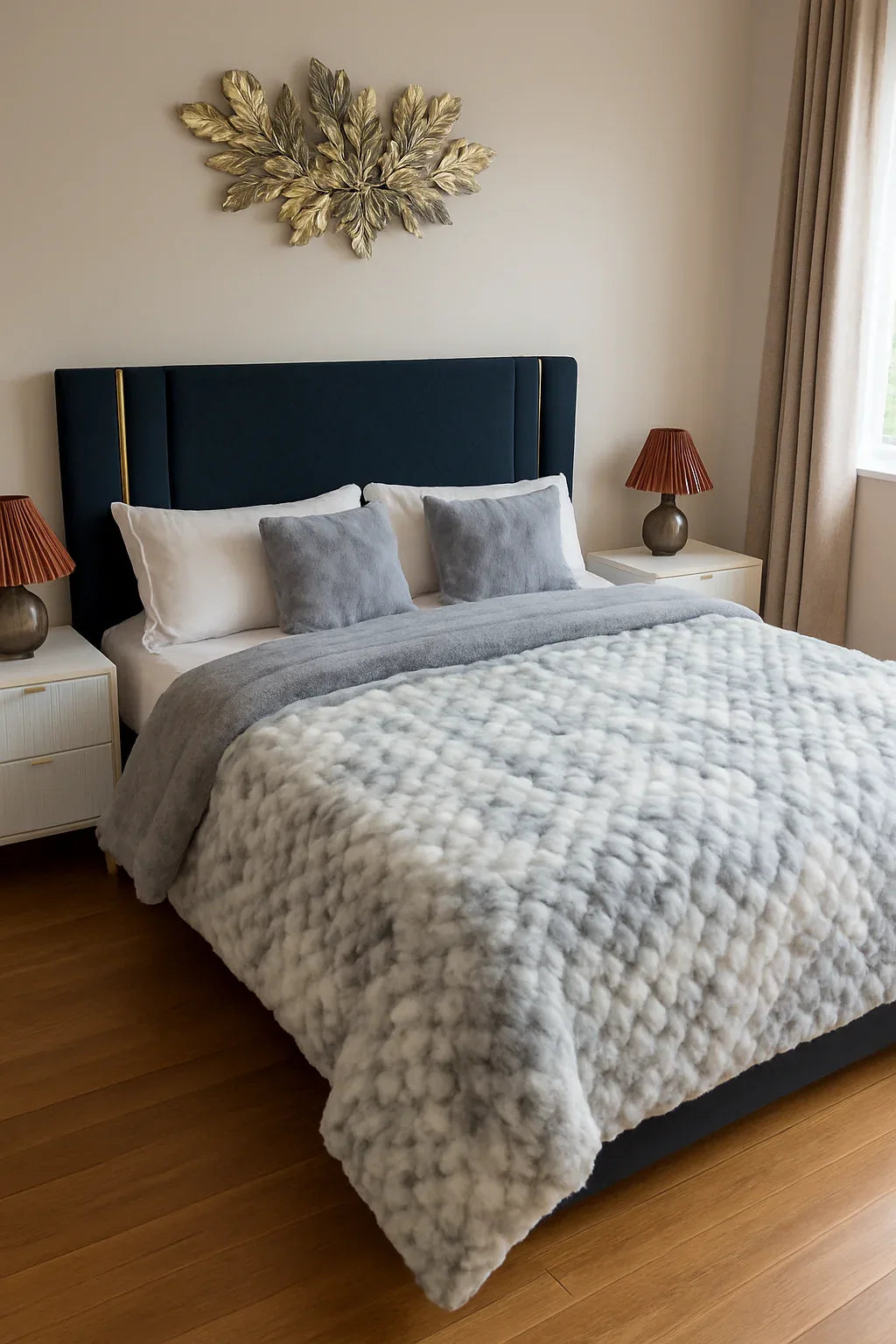 Joe Double Bed Grey in Pakistan – Wooden King Size Bed