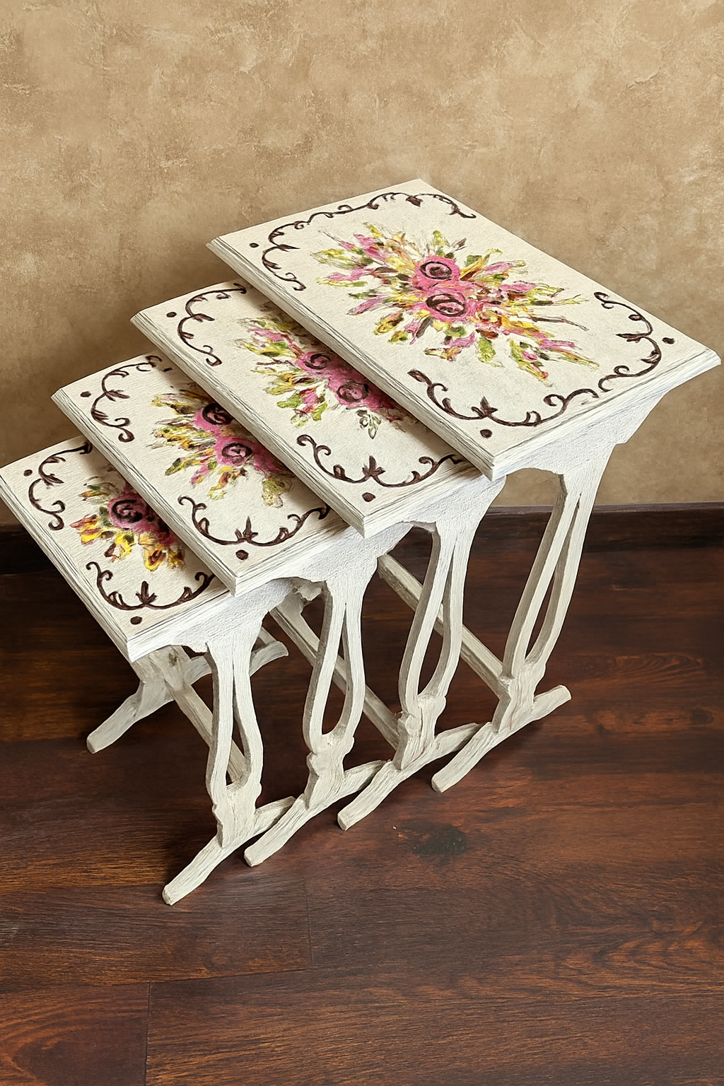 Joe Nesting Table Set of 4 in Pakistan – Hand Painted