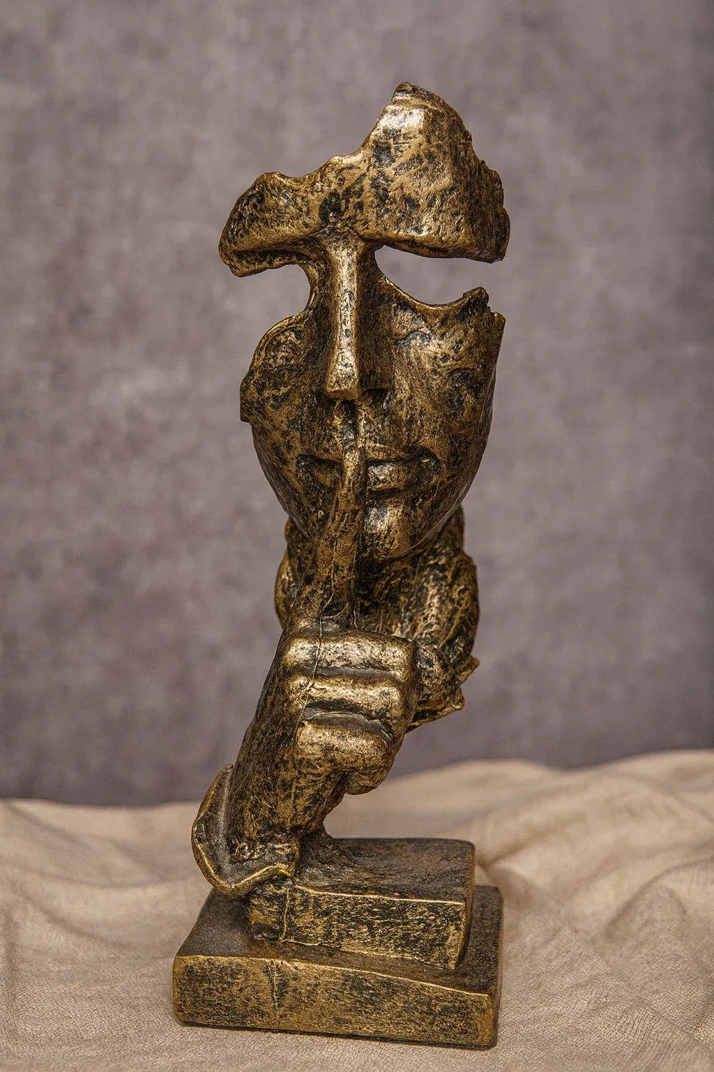 Keep Silence Gold Decor Statue | Premium Home Décor Pakistan