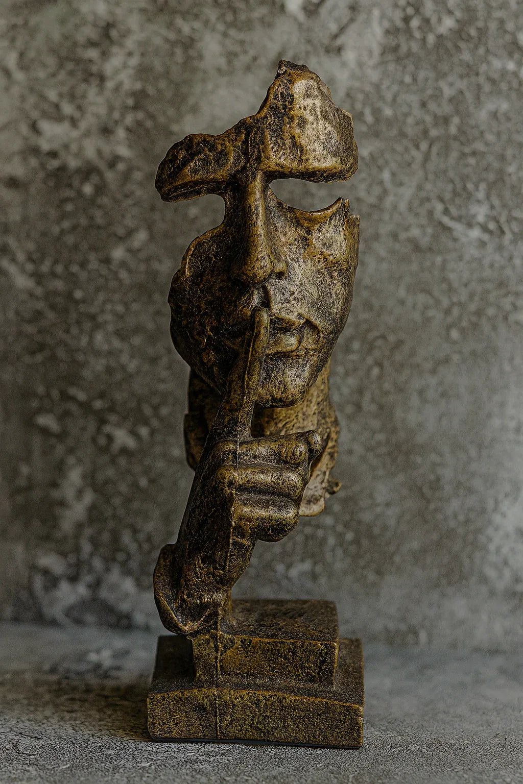 Keep Silence Gold Decor Statue | Premium Home Décor Pakistan