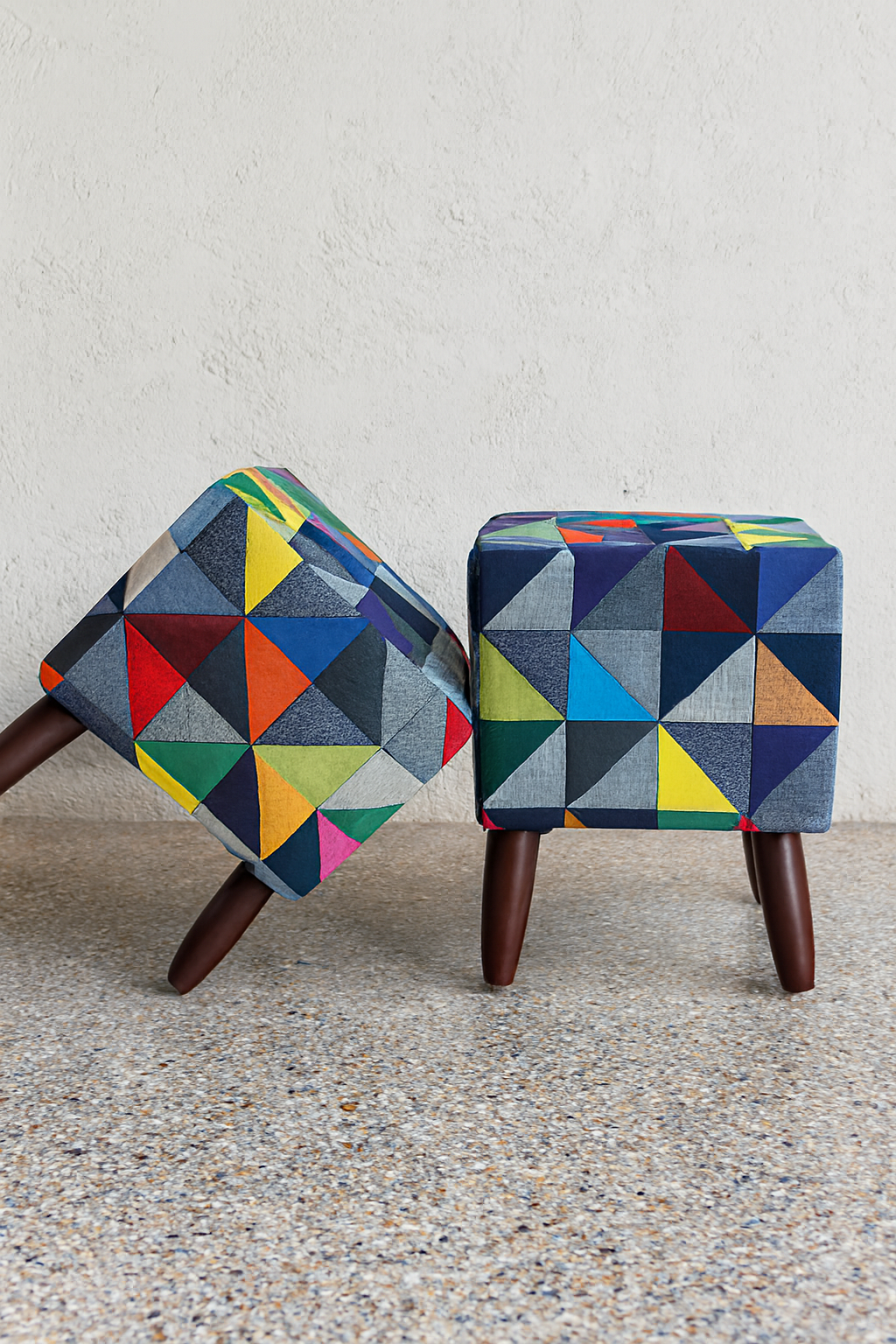 Kelvin Stool Multicolor | Premium Fabric Accent Stool