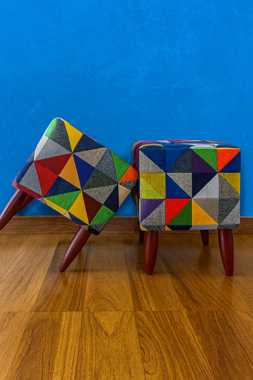 Kelvin Stool Multicolor | Premium Fabric Accent Stool