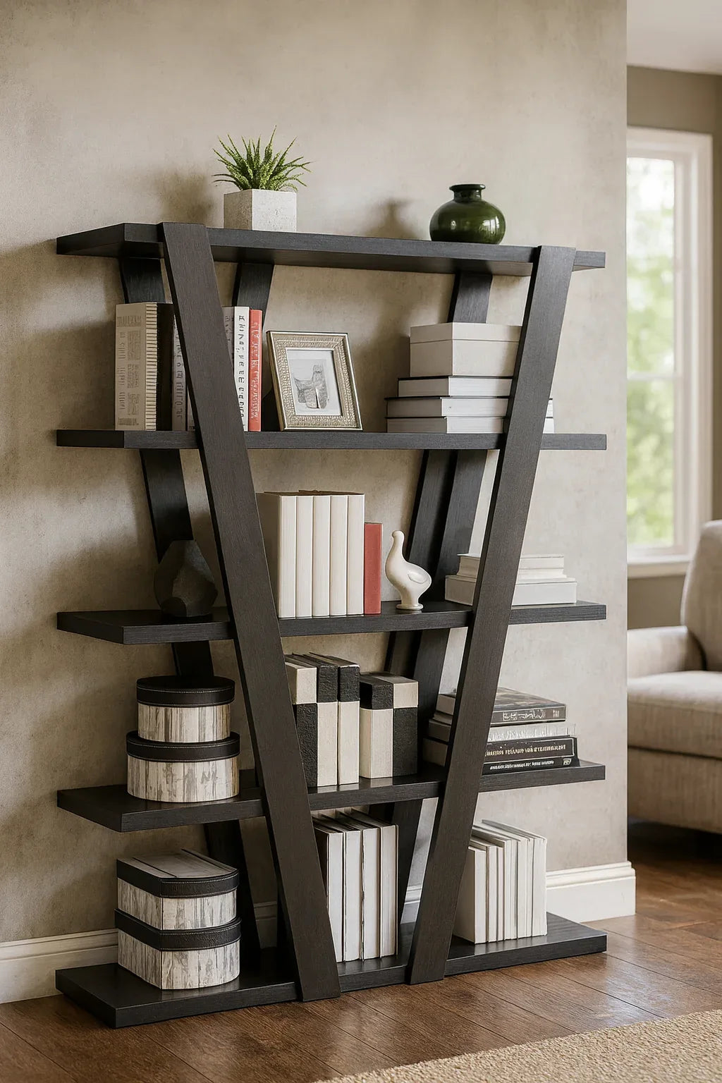 Kross Shelf in Pakistan – Walnut Brown MDF Storage Rack