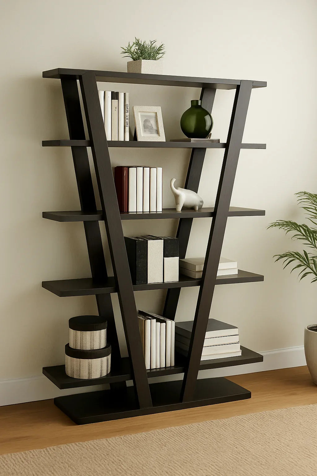 Kross Shelf in Pakistan – Walnut Brown MDF Storage Rack