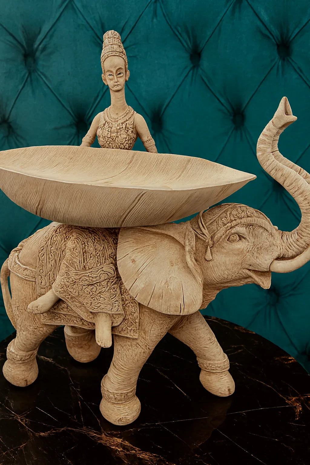 Large Elephant Decor White Antique | Luxury Home Decor