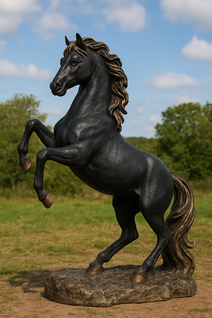 Large Standing Horse Decor – 24" Gold Plated Sculpture
