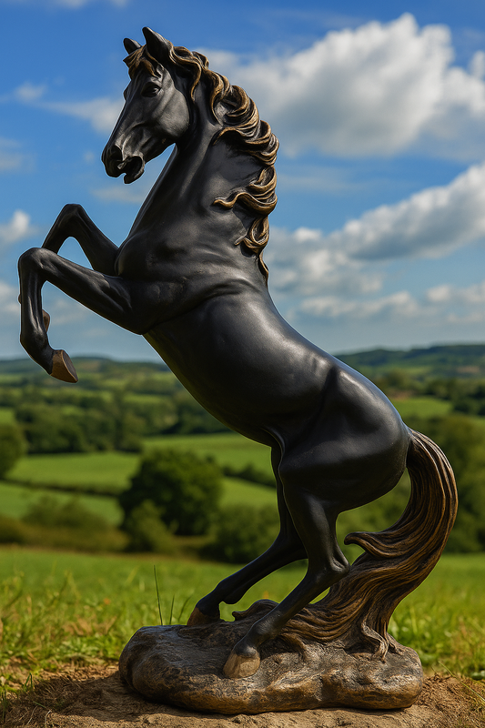 Large Standing Horse Decor – 24" Gold Plated Sculpture