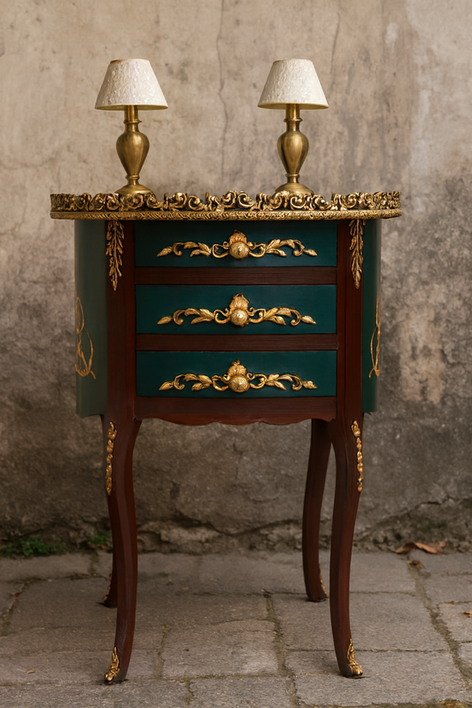 Lavinia Victorian Table Green in Pakistan – Hand Painted