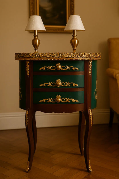 Lavinia Victorian Table Green in Pakistan – Hand Painted