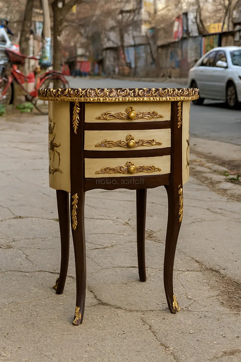 Lavinia Victorian Table Off White in Pakistan – Hand Painted