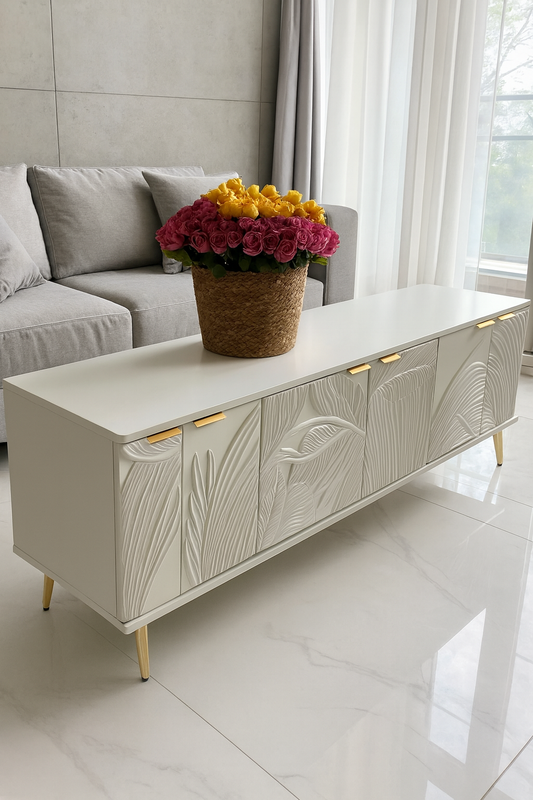 Leaf LCD Console in Pakistan – 6ft CNC MDF Unit