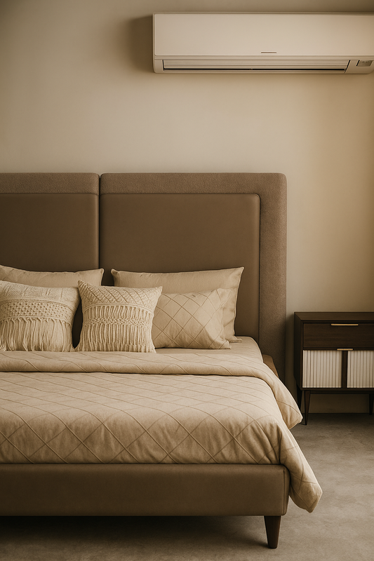 Leather Luxe Bed Set 02 – King Size Velvet & Leather Bed