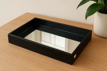 Leather Tray 04 – Imported Leather & Mirror Tray Pakistan