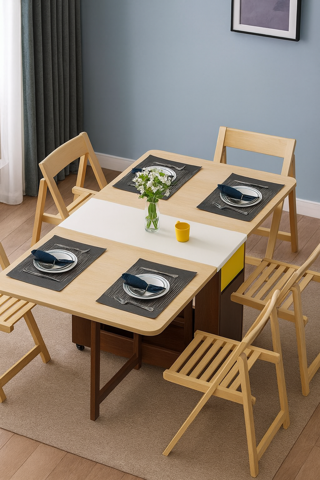 Lexa Dining Table – Beech Wood 4-Seater Elegant Design