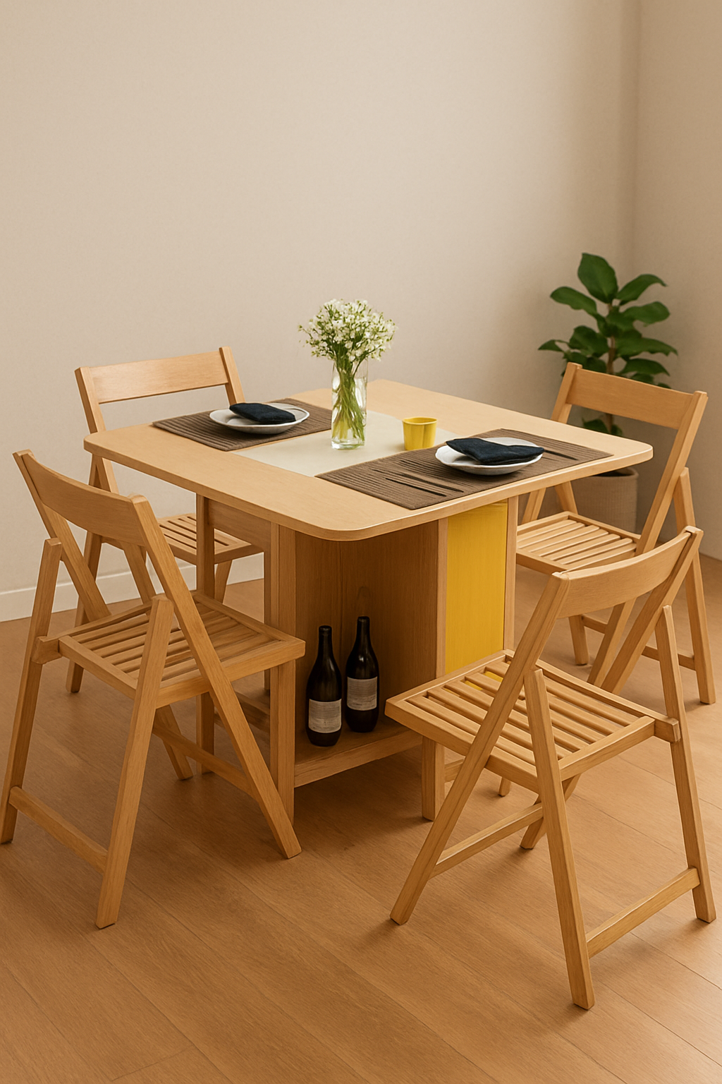 Lexa Dining Table – Beech Wood 4-Seater Elegant Design