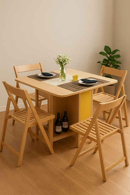 Lexa Dining Table – Beech Wood 4-Seater Elegant Design