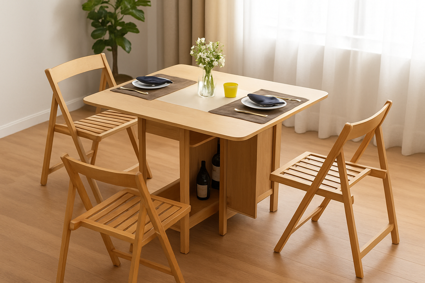 Lexa Dining Table – Beech Wood 4-Seater Elegant Design
