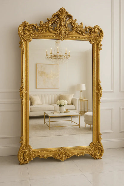 Liam Gold Standing Mirror – 6x3 ft Carved Mirror Pakistan