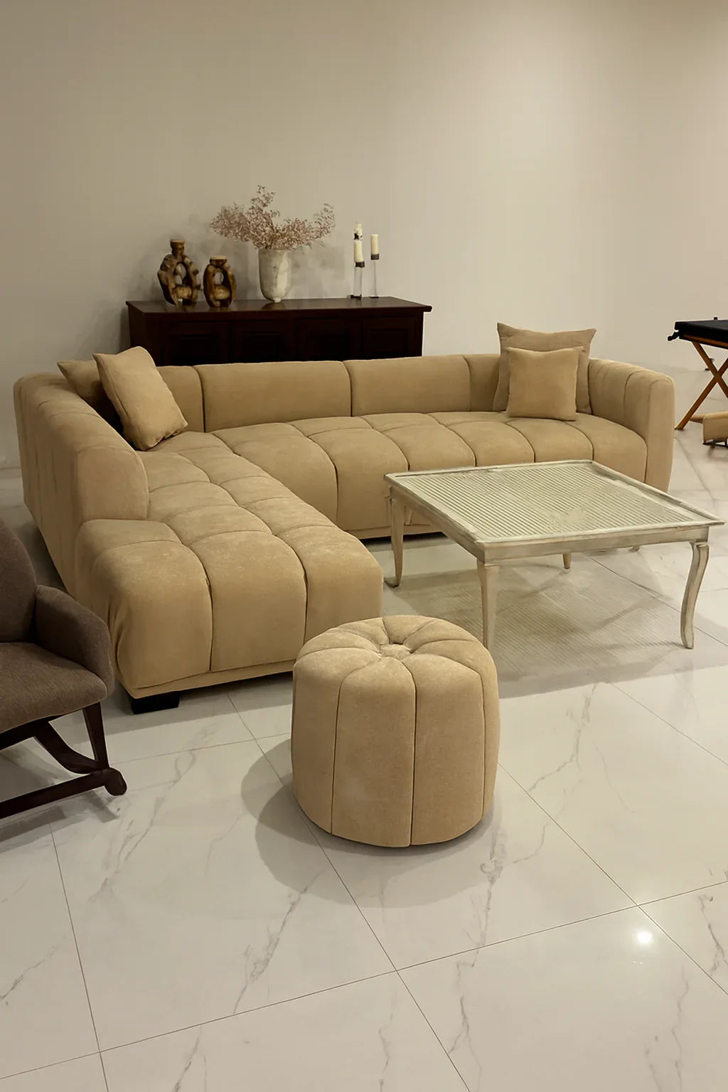 L Shape Brown Beary Sofa 6 Seater in Pakistan