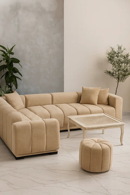 L Shape Brown Beary Sofa 6 Seater in Pakistan