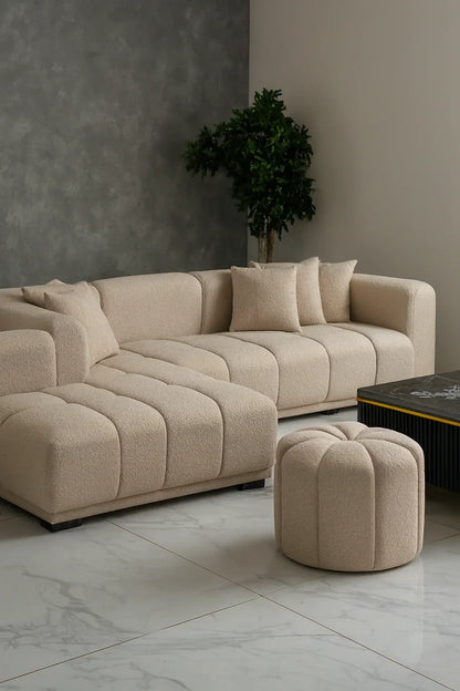 L Shape Brown Beary Sofa in Pakistan – 6 Seater