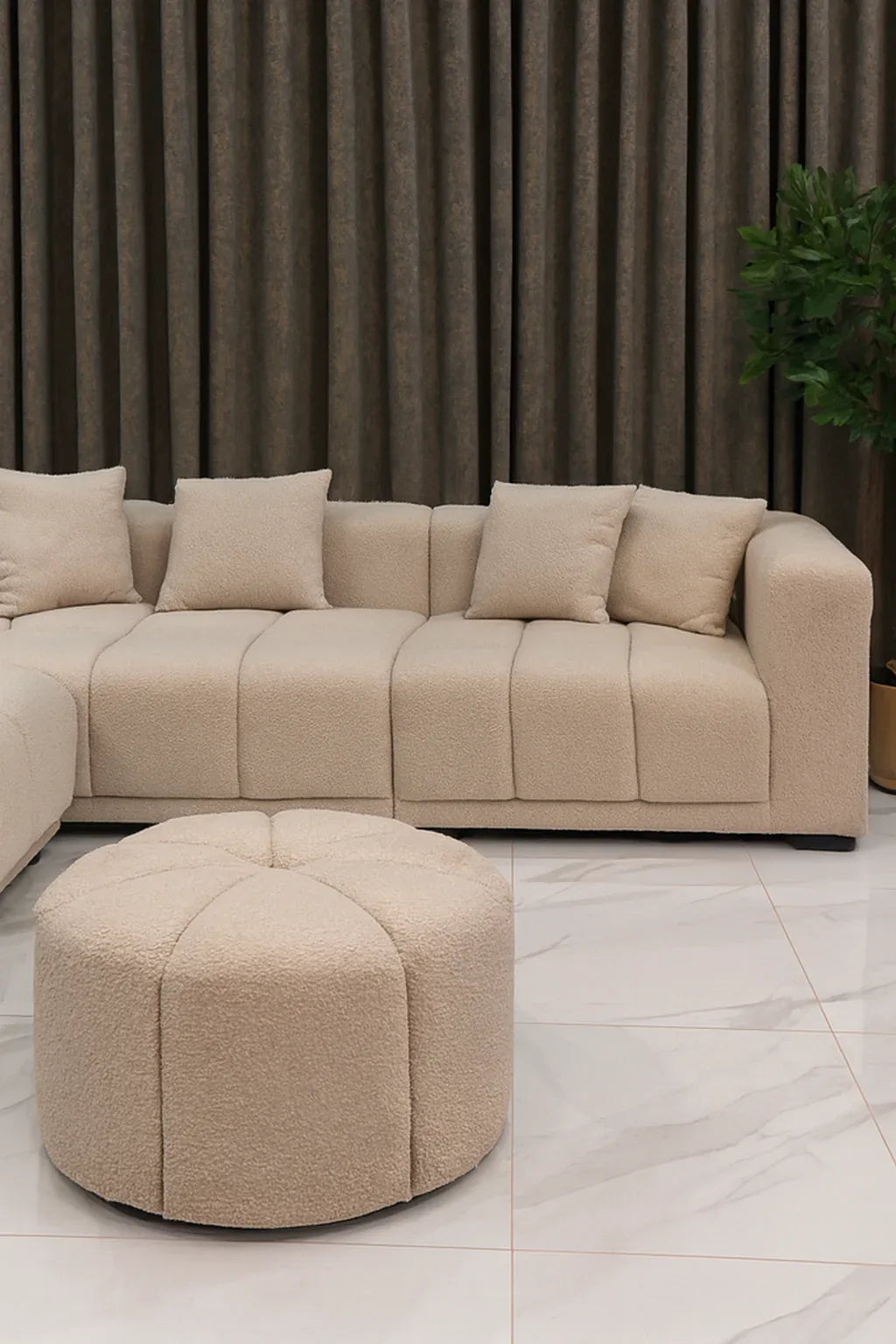 L Shape Brown Beary Sofa in Pakistan – 6 Seater